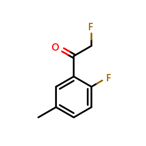 Chemical structure of 2-fluoro-1-(2-fluoro-5-methylphenyl)ethanone , CAS 2901085-14-9, AChemBlock AD295741
