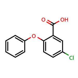 Chemical structure of 5-chloro-2-phenoxybenzoic acid , CAS 69199-63-9, AChemBlock AD295744