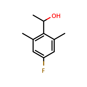 Chemical structure of 1-(4-fluoro-2,6-dimethylphenyl)ethanol , CAS 1702925-46-9, AChemBlock AD295763