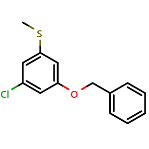 Chemical structure of (3-(benzyloxy)-5-chlorophenyl)(methyl)sulfane , CAS 2918907-82-9, AChemBlock AD295764