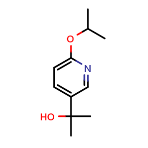 Chemical structure of 2-(6-isopropoxypyridin-3-yl)propan-2-ol , CAS 2969378-90-1, AChemBlock AD295765