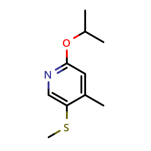 Chemical structure of 2-isopropoxy-4-methyl-5-(methylthio)pyridine , CAS 2918951-22-9, AChemBlock AD295767