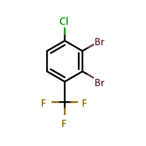 Chemical structure of 2,3-dibromo-1-chloro-4-(trifluoromethyl)benzene , CAS 2383625-79-2, AChemBlock AD295792