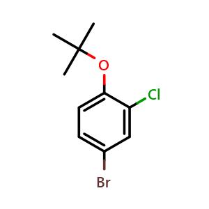 Chemical structure of 4-Bromo-1-tert-butoxy-2-chlorobenzene , CAS 1309932-97-5, AChemBlock AD295796