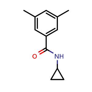 Chemical structure of N-cyclopropyl-3,5-dimethylbenzamide , CAS 1343615-30-4, AChemBlock AD295799