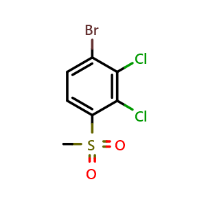 Chemical structure of 1-bromo-2,3-dichloro-4-(methylsulfonyl)benzene , CAS 214283-18-8, AChemBlock AD295812
