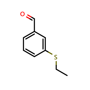 Chemical structure of 3-(ethylthio)benzaldehyde , CAS 87425-00-1, AChemBlock AD295813