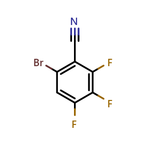 Chemical structure of 6-bromo-2,3,4-trifluorobenzonitrile , CAS 2407339-61-9, AChemBlock AD295815