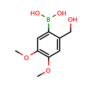 Chemical structure of (2-(hydroxymethyl)-4,5-dimethoxyphenyl)boronic acid , CAS 2055472-45-0, AChemBlock AD295823