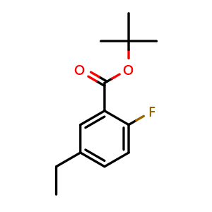 Chemical structure of tert-butyl 5-ethyl-2-fluorobenzoate , CAS 2918929-64-1, AChemBlock AD295832