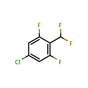 Chemical structure of 5-chloro-2-(difluoromethyl)-1,3-difluorobenzene , CAS 1204296-04-7, AChemBlock AD295835