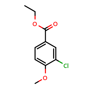 Chemical structure of ethyl 3-chloro-4-methoxybenzoate , CAS 14670-04-3, AChemBlock AD295838
