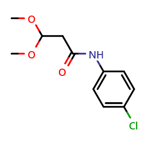 Chemical structure of N-(4-chlorophenyl)-3,3-dimethoxypropanamide , CAS 2101658-28-8, AChemBlock AD295846