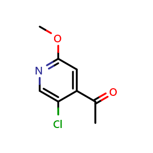 Chemical structure of 1-(5-chloro-2-methoxypyridin-4-yl)ethanone , CAS 1780778-24-6, AChemBlock AD295848