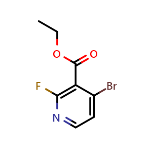 Chemical structure of ethyl 4-bromo-2-fluoronicotinate , CAS 1807176-07-3, AChemBlock AD295850
