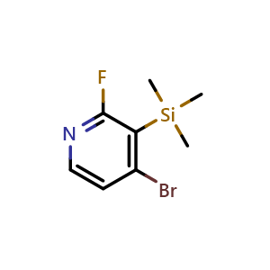 Chemical structure of 4-bromo-2-fluoro-3-(trimethylsilyl)pyridine , CAS 128071-78-3, AChemBlock AD295853