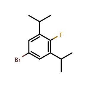 Chemical structure of 5-Bromo-2-fluoro-1,3-diisopropylbenzene , CAS 2568008-33-1, AChemBlock AD295854