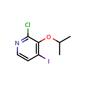 Chemical structure of 2-chloro-4-iodo-3-isopropoxypyridine , CAS 2918905-38-9, AChemBlock AD295859
