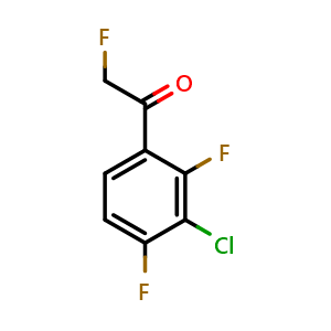 Chemical structure of 1-(3-chloro-2,4-difluorophenyl)-2-fluoroethanone , CAS 2901106-17-8, AChemBlock AD295863