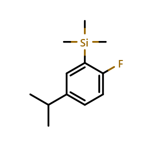 Chemical structure of (2-fluoro-5-isopropylphenyl)trimethylsilane , CAS 2969446-89-5, AChemBlock AD295864