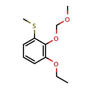 Chemical structure of (3-ethoxy-2-(methoxymethoxy)phenyl)(methyl)sulfane , CAS 2918963-84-3, AChemBlock AD295874