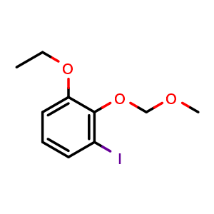 Chemical structure of 1-ethoxy-3-iodo-2-(methoxymethoxy)benzene , CAS 2918958-54-8, AChemBlock AD295876