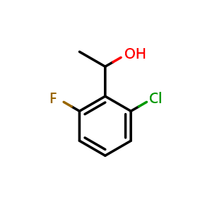 Chemical structure of 1-(2-chloro-6-fluorophenyl)ethanol , CAS 87327-70-6, AChemBlock AD295893