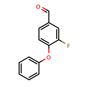 Chemical structure of 3-fluoro-4-phenoxybenzaldehyde , CAS 887576-87-6, AChemBlock AD295897