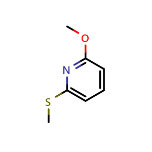 Chemical structure of 2-methoxy-6-(methylthio)pyridine , CAS 87512-15-0, AChemBlock AD295900