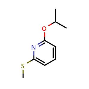Chemical structure of 2-isopropoxy-6-(methylthio)pyridine , CAS 2918849-09-7, AChemBlock AD295901