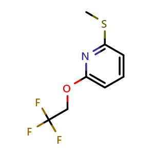 Chemical structure of 2-(methylthio)-6-(2,2,2-trifluoroethoxy)pyridine , CAS 2918904-12-6, AChemBlock AD295902