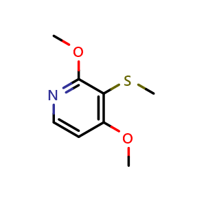 Chemical structure of 2,4-dimethoxy-3-(methylthio)pyridine , CAS 2918904-15-9, AChemBlock AD295905
