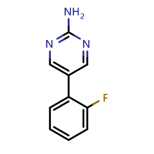 Chemical structure of 5-(2-Fluorophenyl)pyrimidin-2-amine , CAS 494802-22-1, AChemBlock AD295912