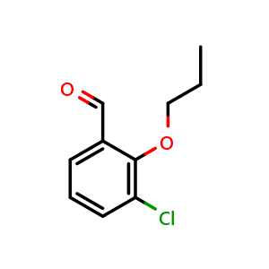 Chemical structure of 3-chloro-2-propoxybenzaldehyde , CAS 894851-32-2, AChemBlock AD295924