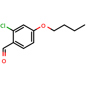 Chemical structure of 4-butoxy-2-chlorobenzaldehyde , CAS 1692304-84-9, AChemBlock AD295931