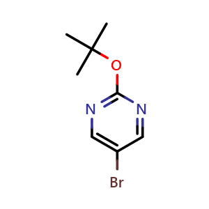 Chemical structure of 5-Bromo-2-tert-butoxypyrimidine , CAS 121487-13-6, AChemBlock AD295938