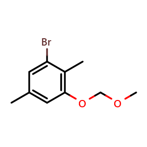 Chemical structure of 1-bromo-3-(methoxymethoxy)-2,5-dimethylbenzene , CAS 2156453-05-1, AChemBlock AD295948