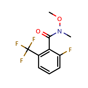 Chemical structure of 2-fluoro-N-methoxy-N-methyl-6-(trifluoromethyl)benzamide , CAS 2901096-62-4, AChemBlock AD295950