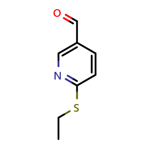 Chemical structure of 6-(ethylthio)nicotinaldehyde , CAS 1519357-72-2, AChemBlock AD295953