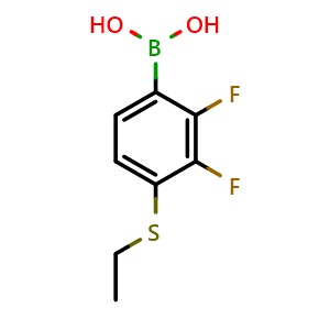 Chemical structure of (4-(ethylthio)-2,3-difluorophenyl)boronic acid , CAS 2340233-43-2, AChemBlock AD295955