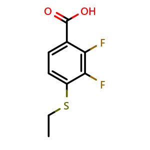 Chemical structure of 4-(ethylthio)-2,3-difluorobenzoic acid , CAS 2918864-13-6, AChemBlock AD295956