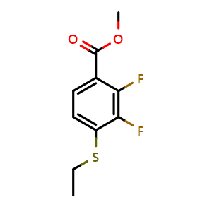 Chemical structure of methyl 4-(ethylthio)-2,3-difluorobenzoate , CAS 2918931-59-4, AChemBlock AD295957