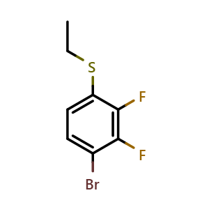 Chemical structure of (4-bromo-2,3-difluorophenyl)(ethyl)sulfane , CAS 2918924-24-8, AChemBlock AD295959