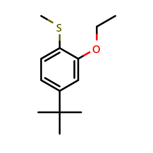 Chemical structure of (4-(tert-butyl)-2-ethoxyphenyl)(methyl)sulfane , CAS 2918912-02-2, AChemBlock AD295965