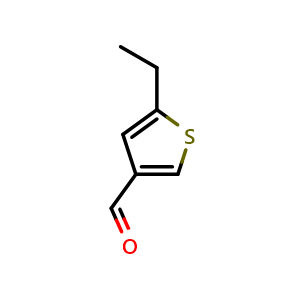 Chemical structure of 5-Ethylthiophene-3-carbaldehyde , CAS 34669-00-6, AChemBlock AD295976