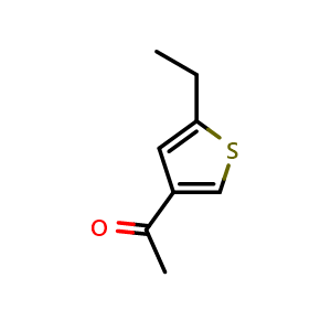 Chemical structure of 1-(5-ethylthiophen-3-yl)ethanone , CAS 1538380-52-7, AChemBlock AD295977