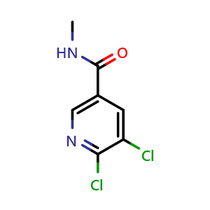 Chemical structure of 5,6-dichloro-N-methylnicotinamide , CAS 54127-62-7, AChemBlock AD295983