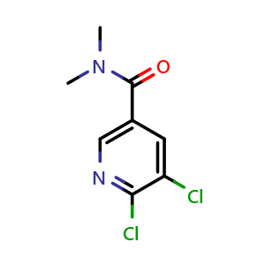 Chemical structure of 5,6-dichloro-N,N-dimethylnicotinamide , CAS 915949-03-0, AChemBlock AD295984