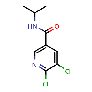 Chemical structure of 5,6-dichloro-N-isopropylnicotinamide , CAS 345582-94-7, AChemBlock AD295986