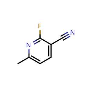 Chemical structure of 3-Cyano-2-fluoro-6-methylpyridine , CAS 54957-80-1, AChemBlock AD295992